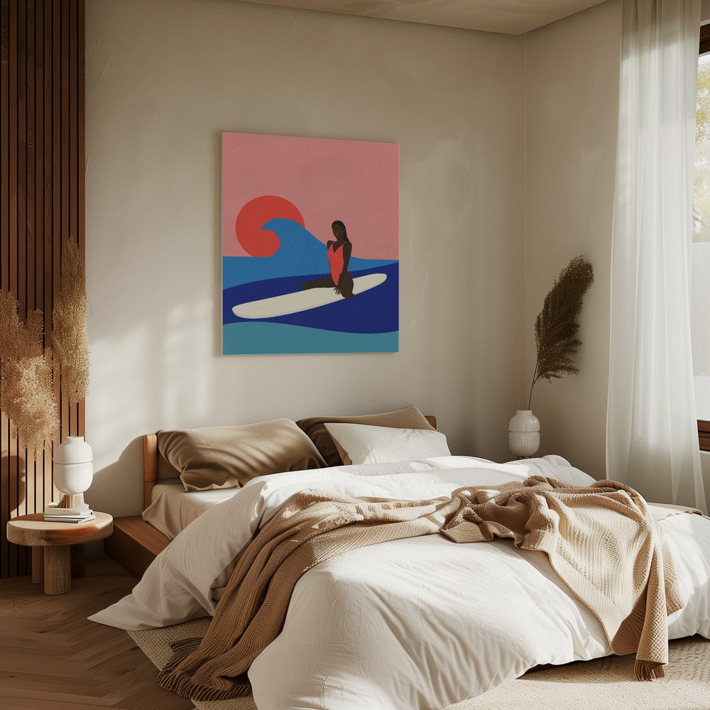 Girl On a Surfboard | Canvas