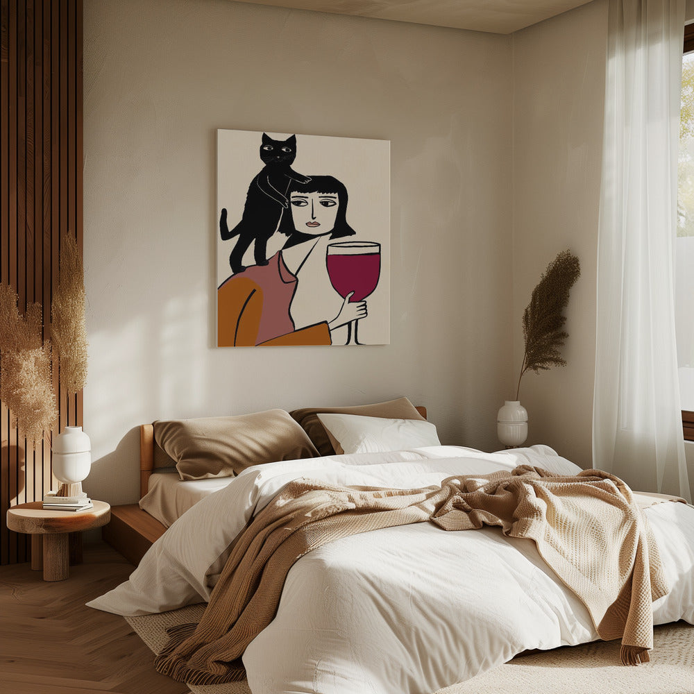 Wine and cat lover | Canvas