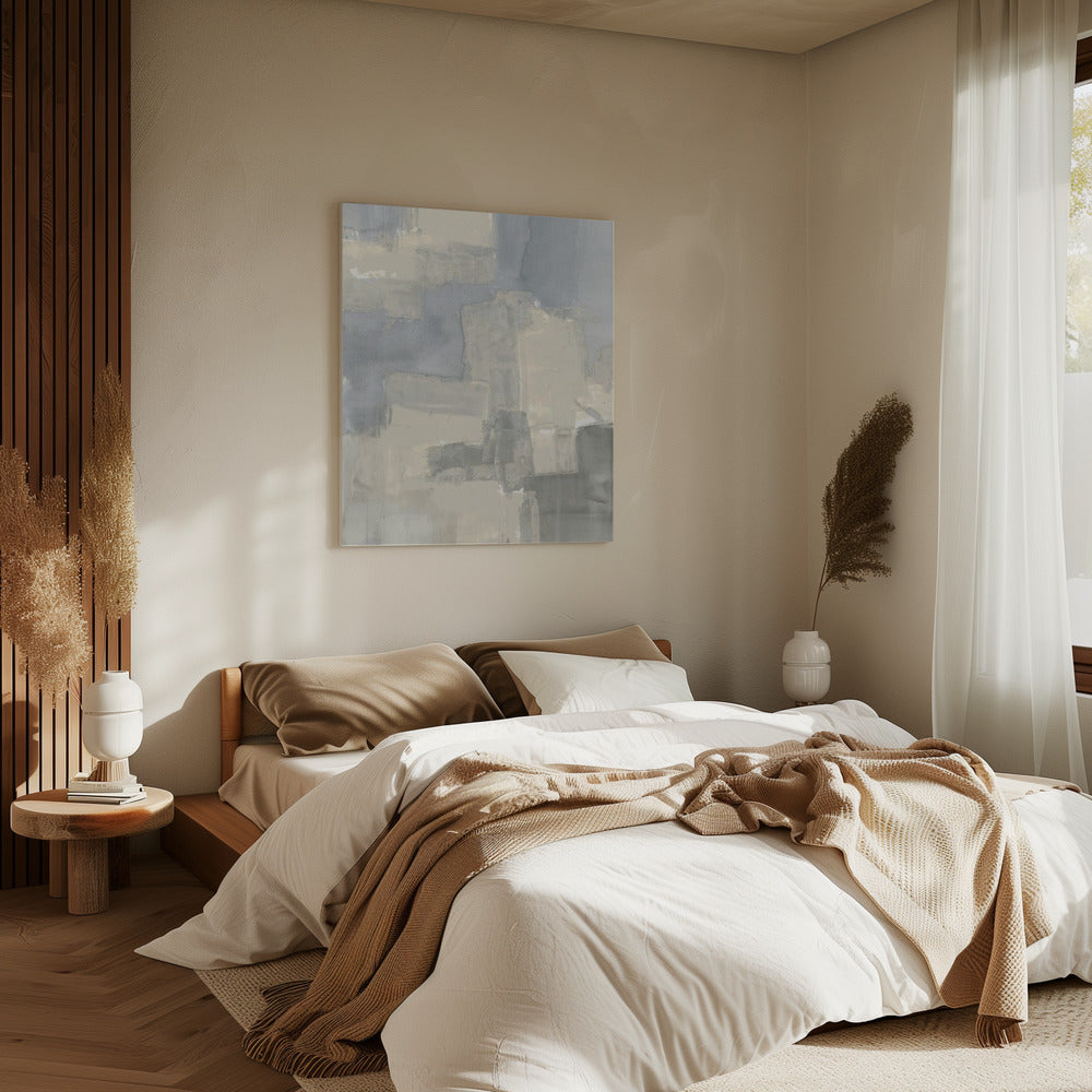 Abstract Neutral Grey and Beige Shapes 2 | Canvas