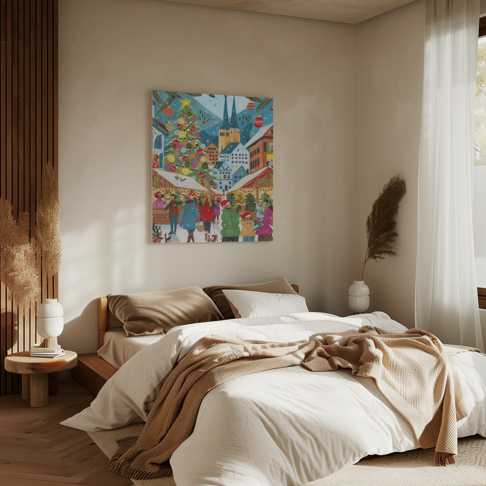 Christmas Market in the Village | Canvas
