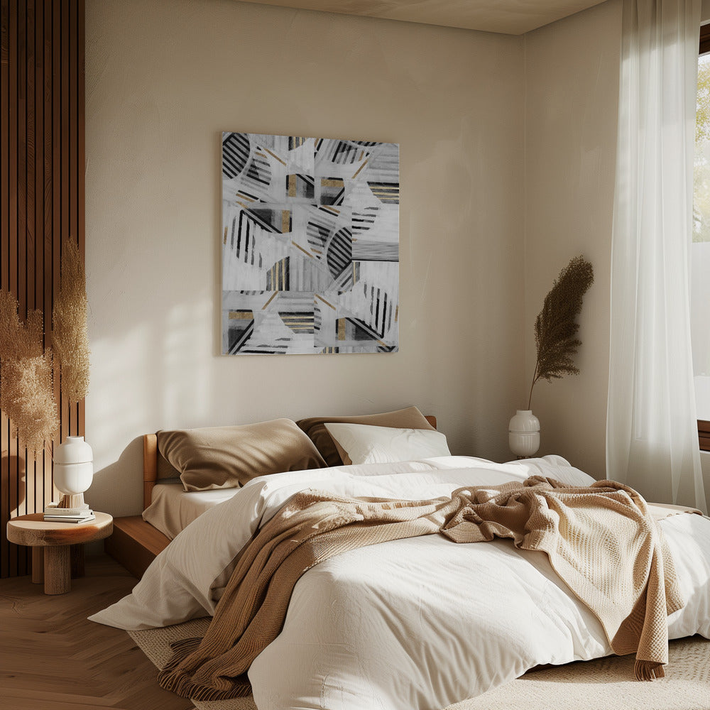 Abstract Back White Gold1 | Canvas