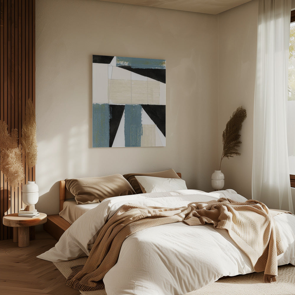 Abstract Blue Shapes No2 Print | Canvas