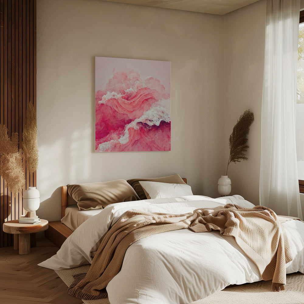 Crimson Waves Flow | Canvas