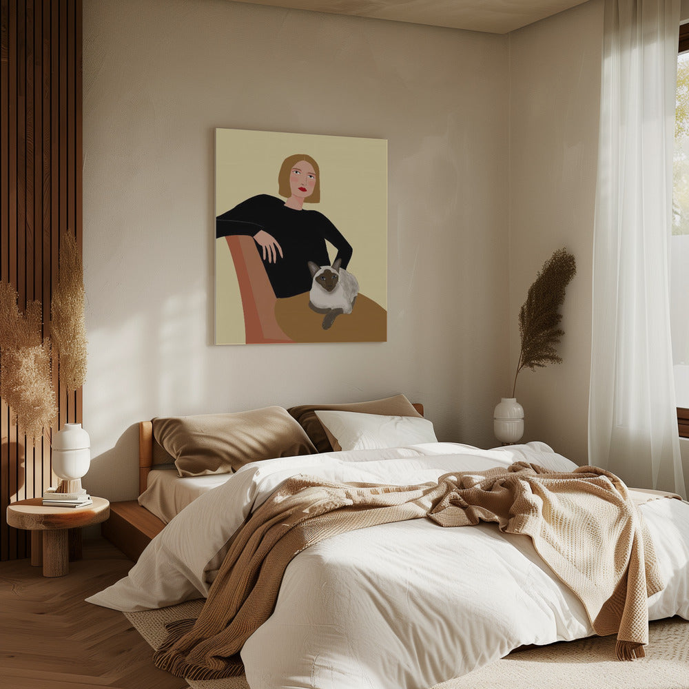 Lady with cat | Canvas