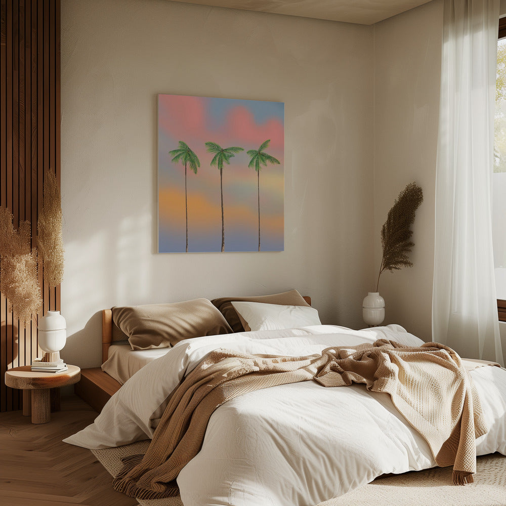 Three Tall Palm Trees | Canvas