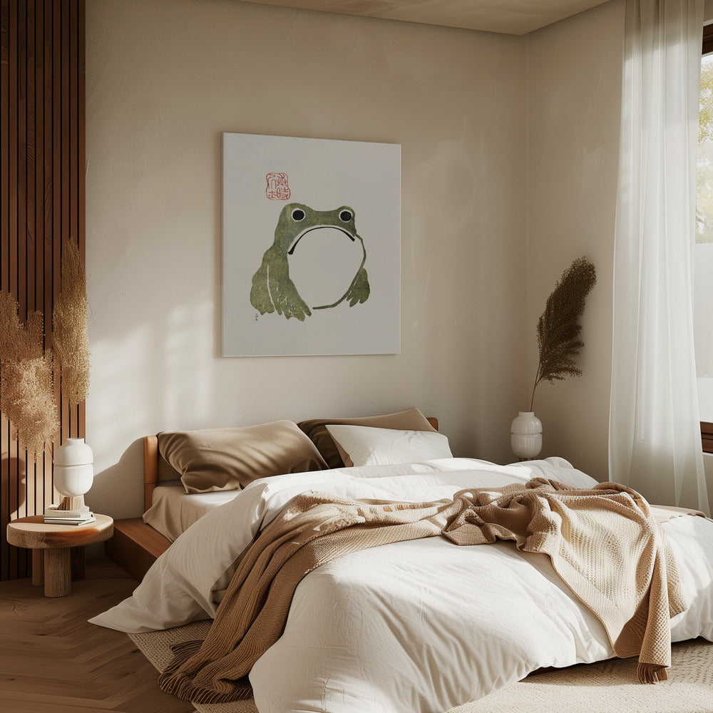 Grumpy Frog I Green | Canvas