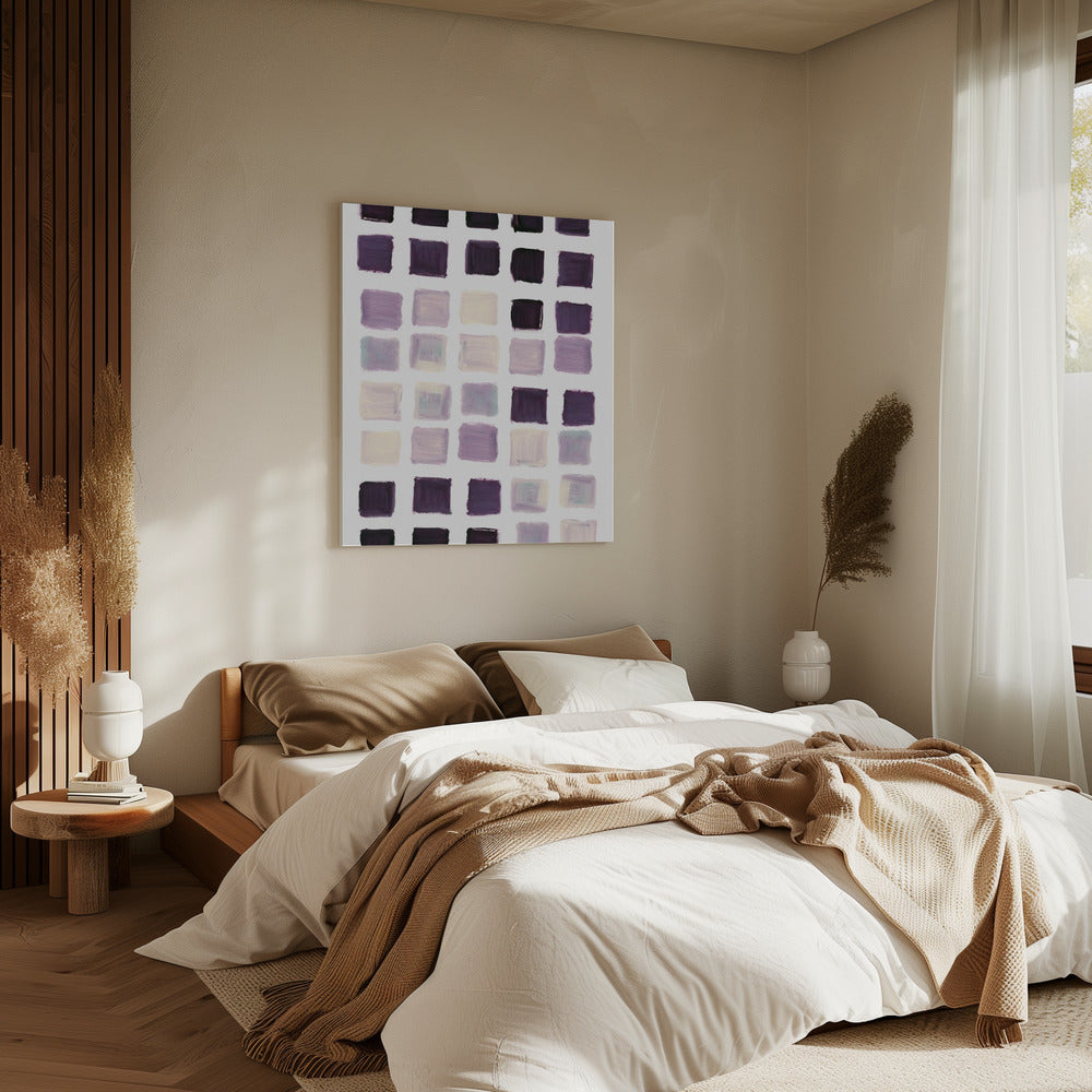 Purple Checkered Square Print | Canvas
