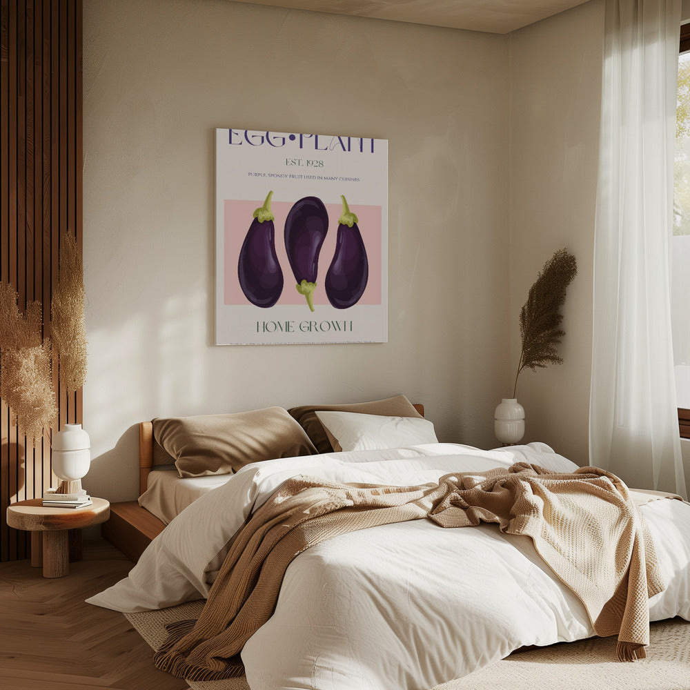 Three Vibrant Purple Eggplants | Canvas