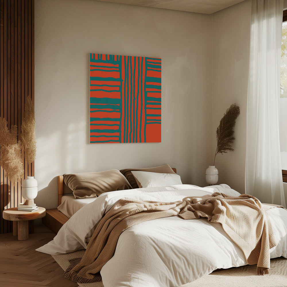 Turquoise &amp; Coral Abstraction 4 | Canvas