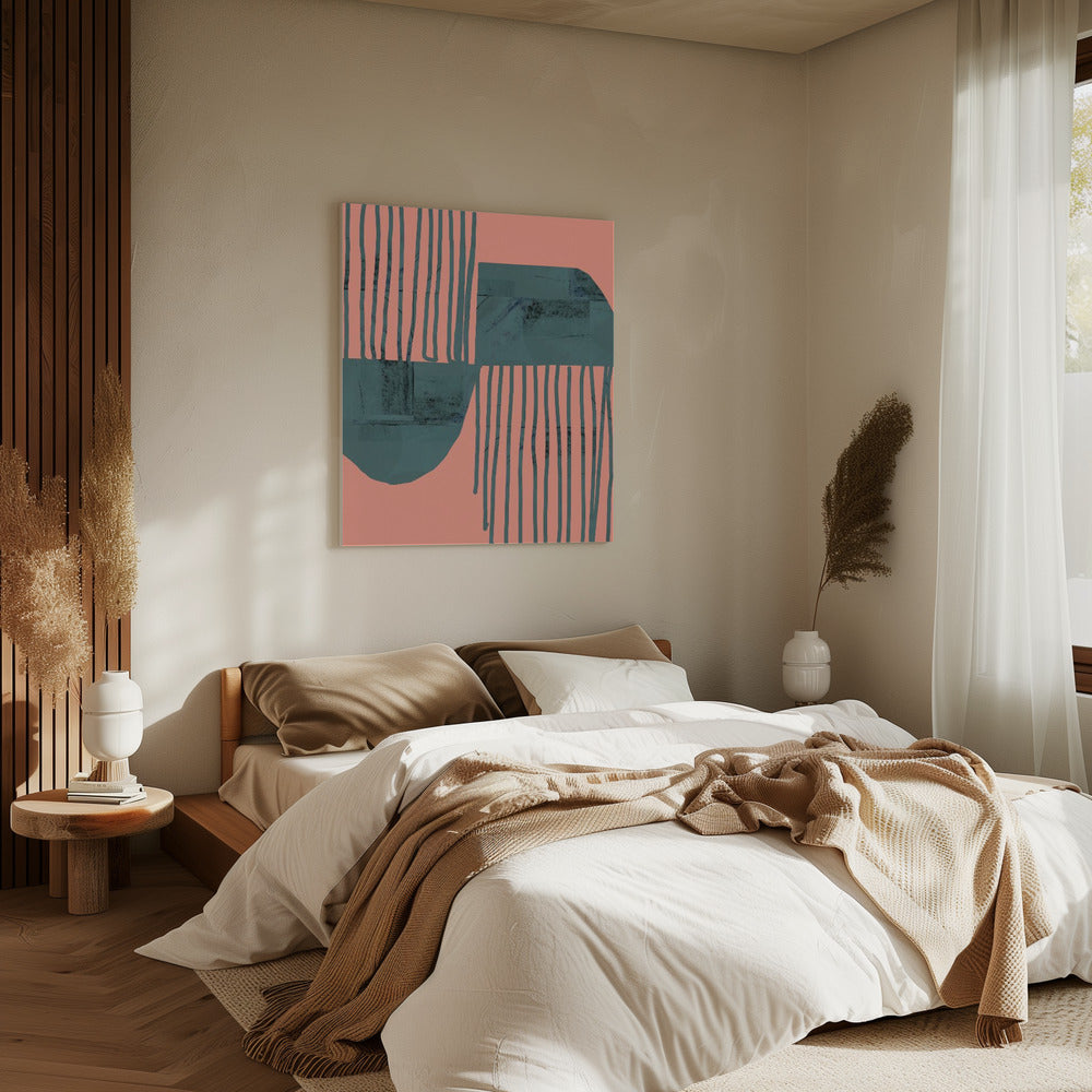 Turquoise &amp; Coral Abstraction 6 | Canvas