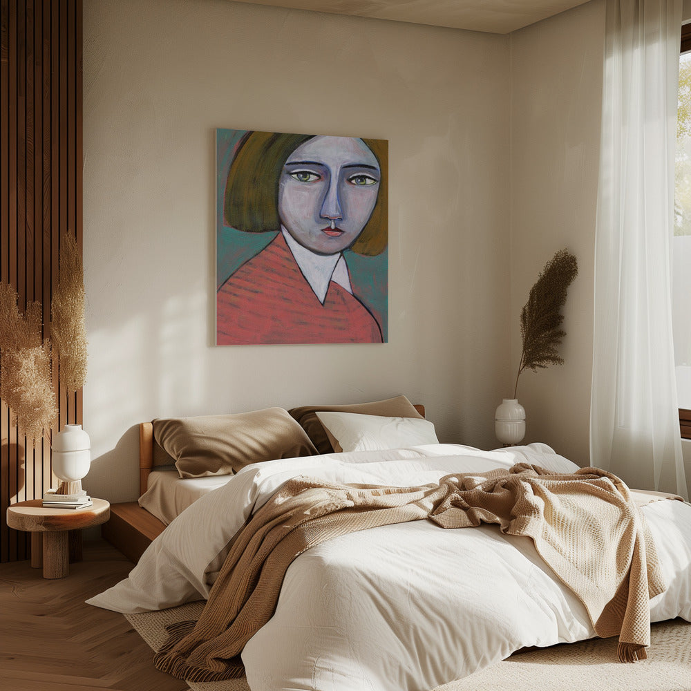 Lady in Melon Jumper | Canvas