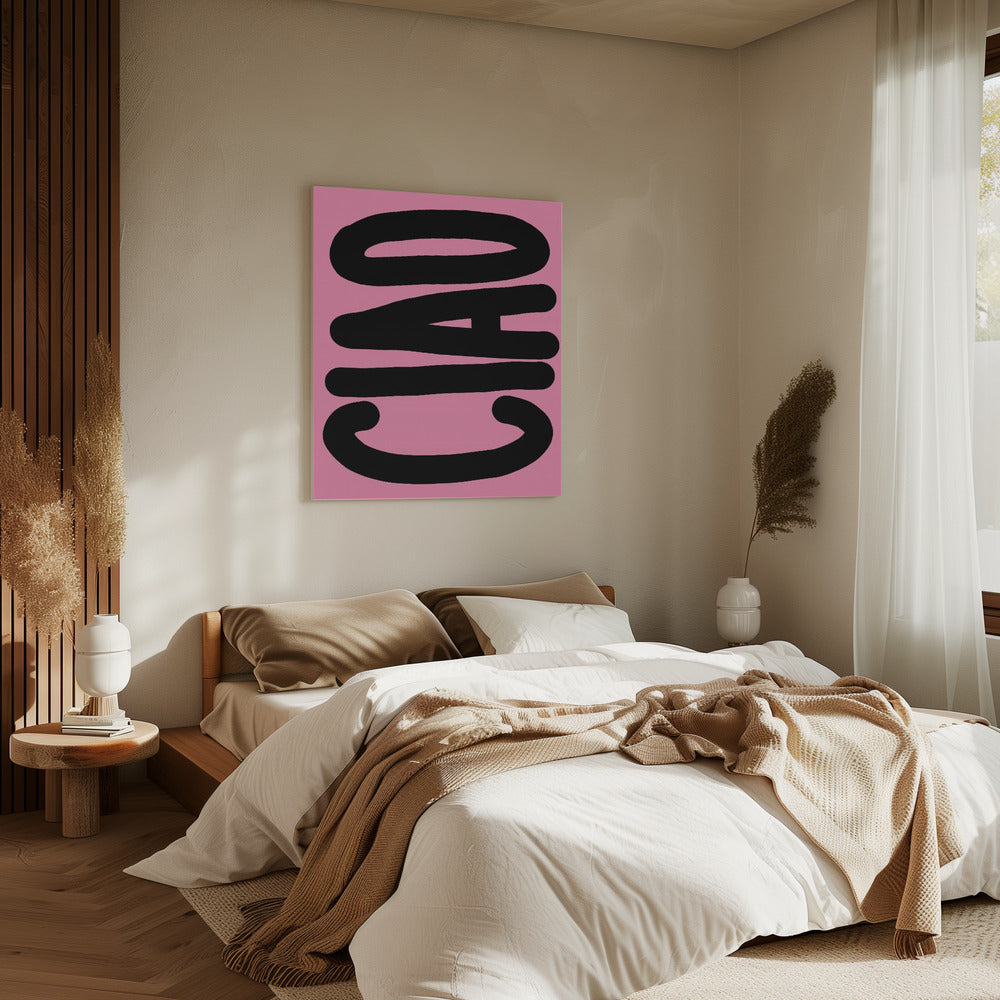 Bold Black Typography on Pink | Canvas