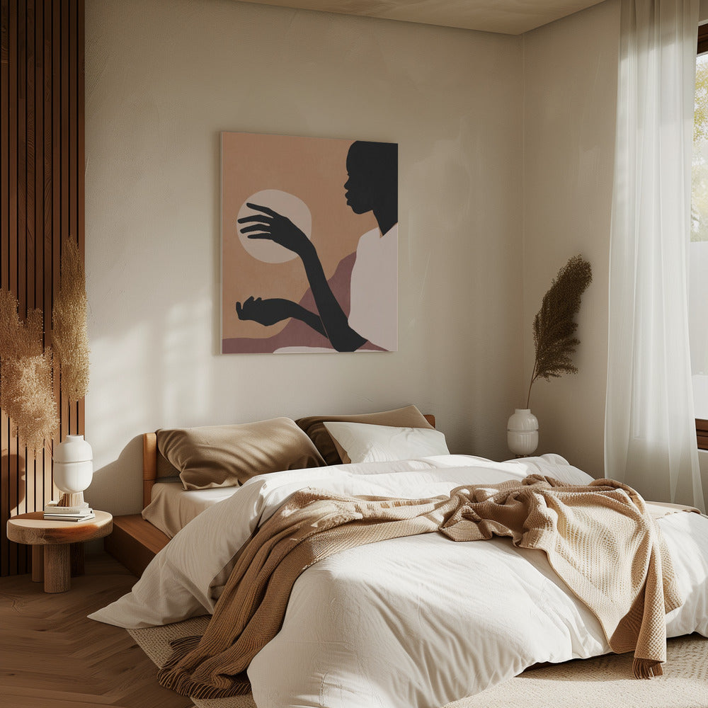 Minimal Abstract Art Sunset Girl | Canvas