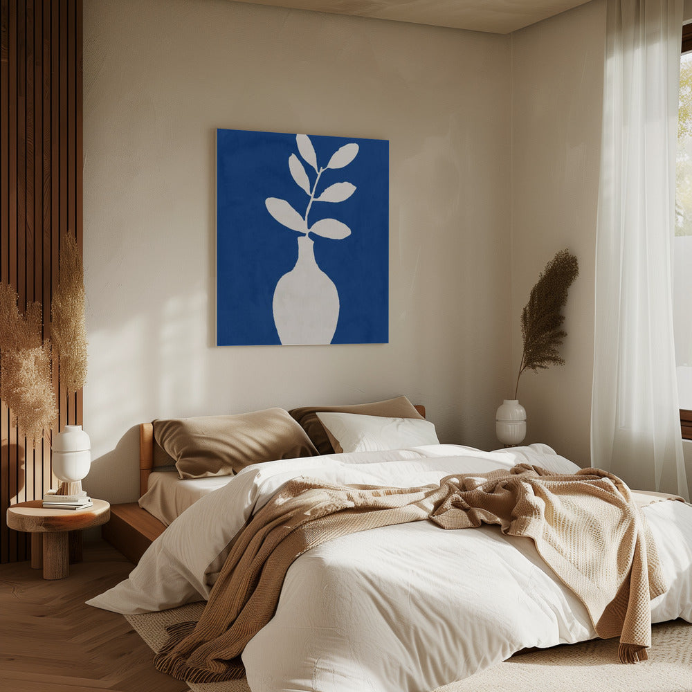 White Vase and Leaves | Canvas