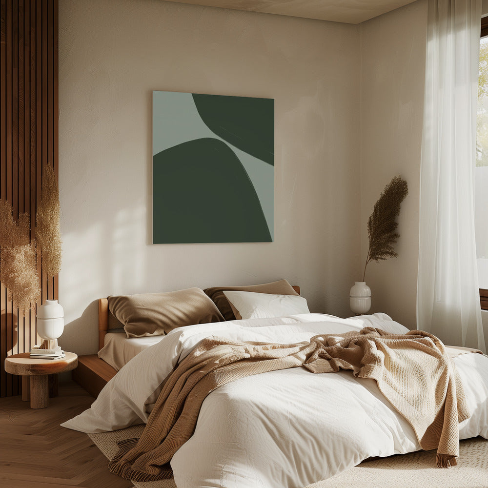 Bold Green Curves | Canvas