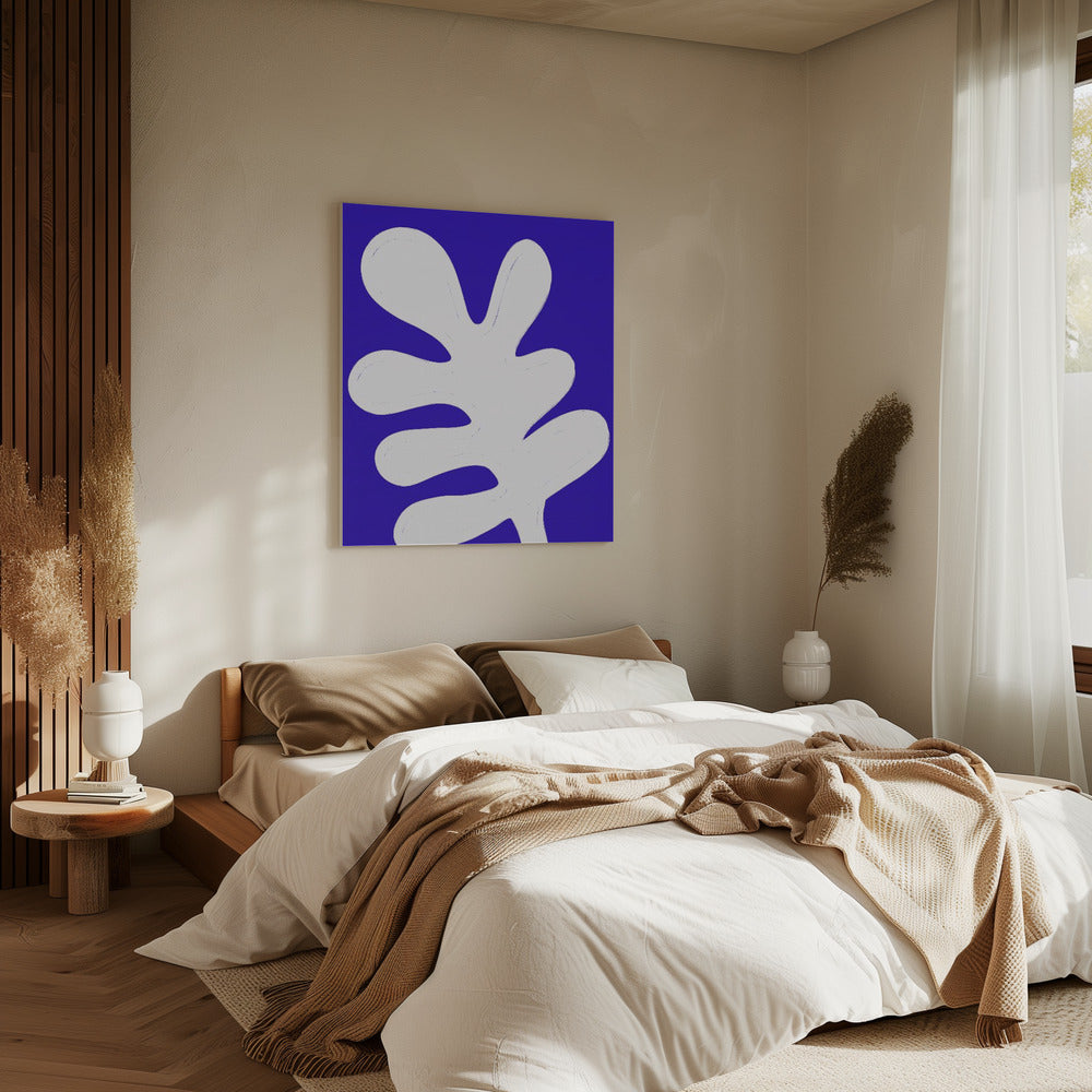 Leaf on Blue Canvas | Canvas