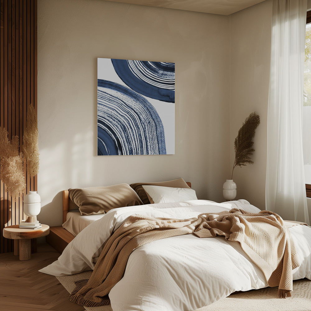 Blue Concentric Waves | Canvas