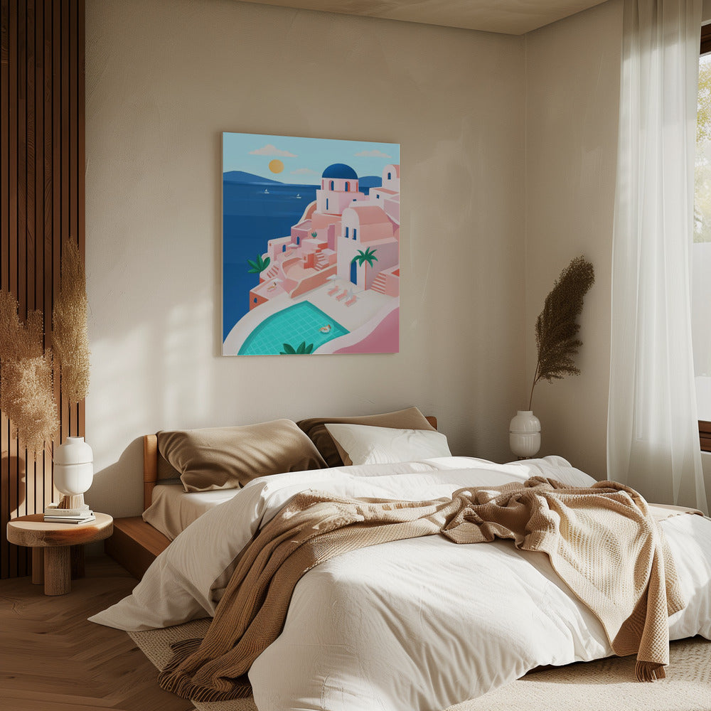 Tranquil Mediterranean Coastal Scene | Canvas