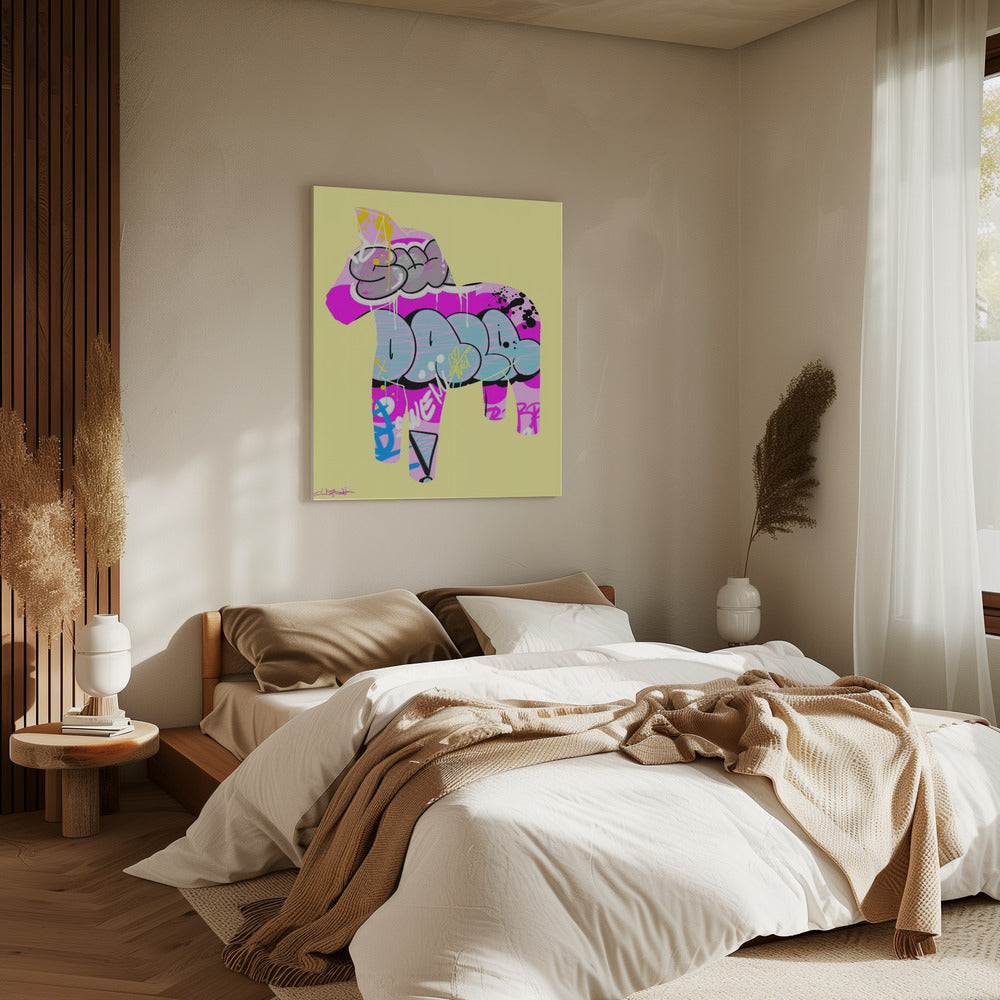 Graffiti Style Dala Horse | Canvas