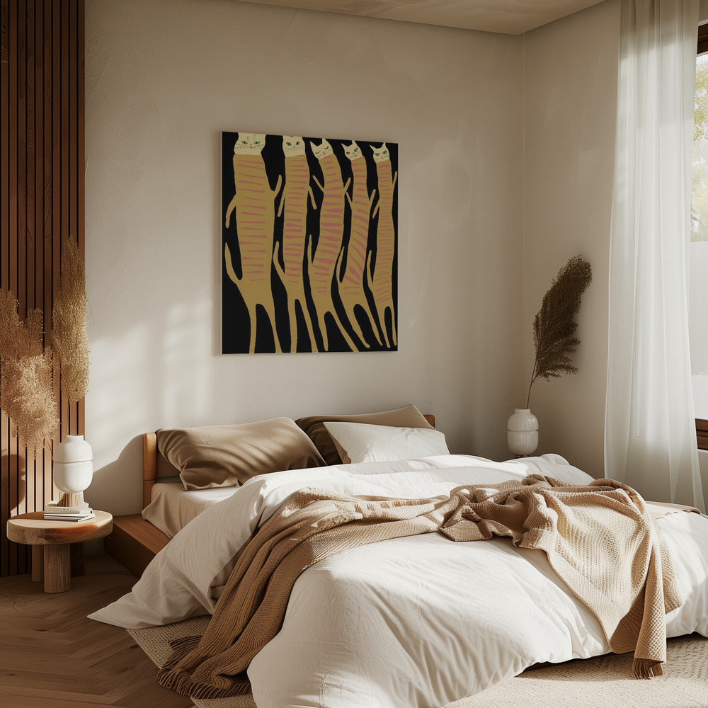 Five long cats | Canvas