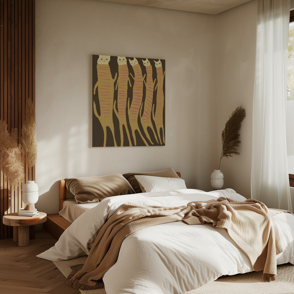 Five long cats | Canvas