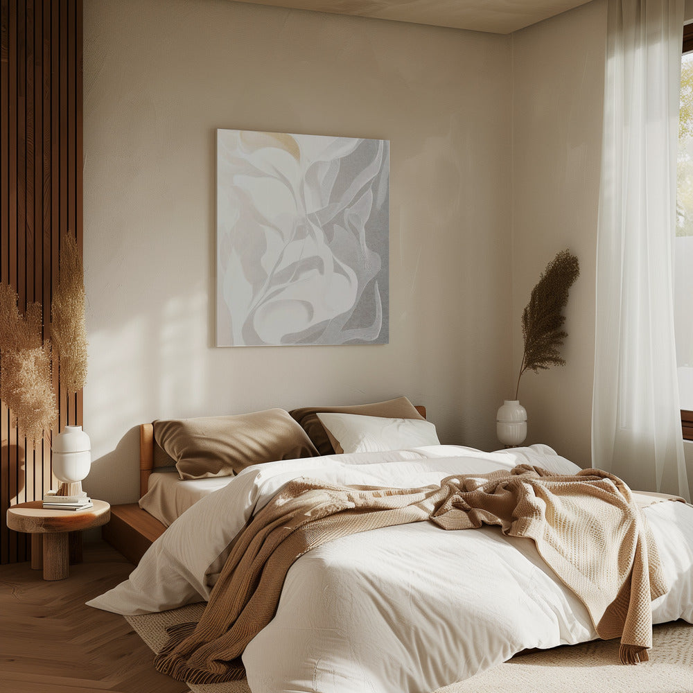 Swirling White and Gray Lines | Canvas