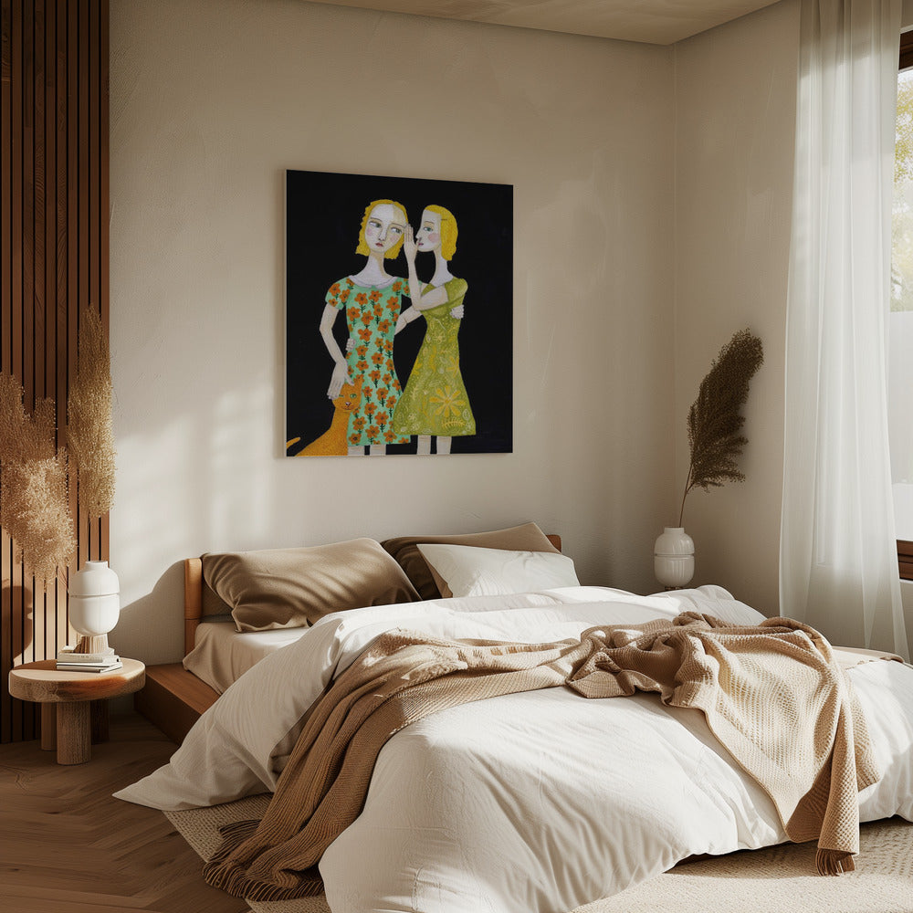 Best friends with their ginger cat | Canvas