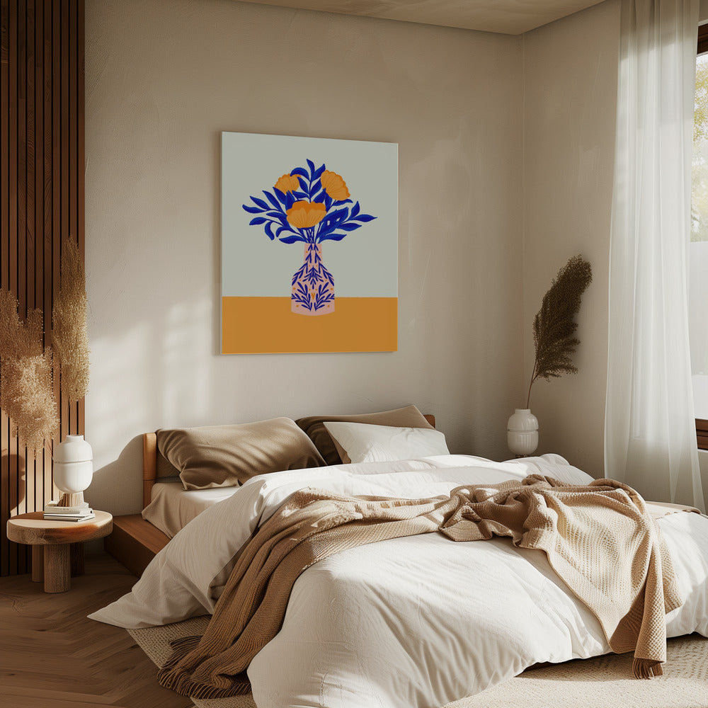 Orange Poppies In a Vase | Canvas