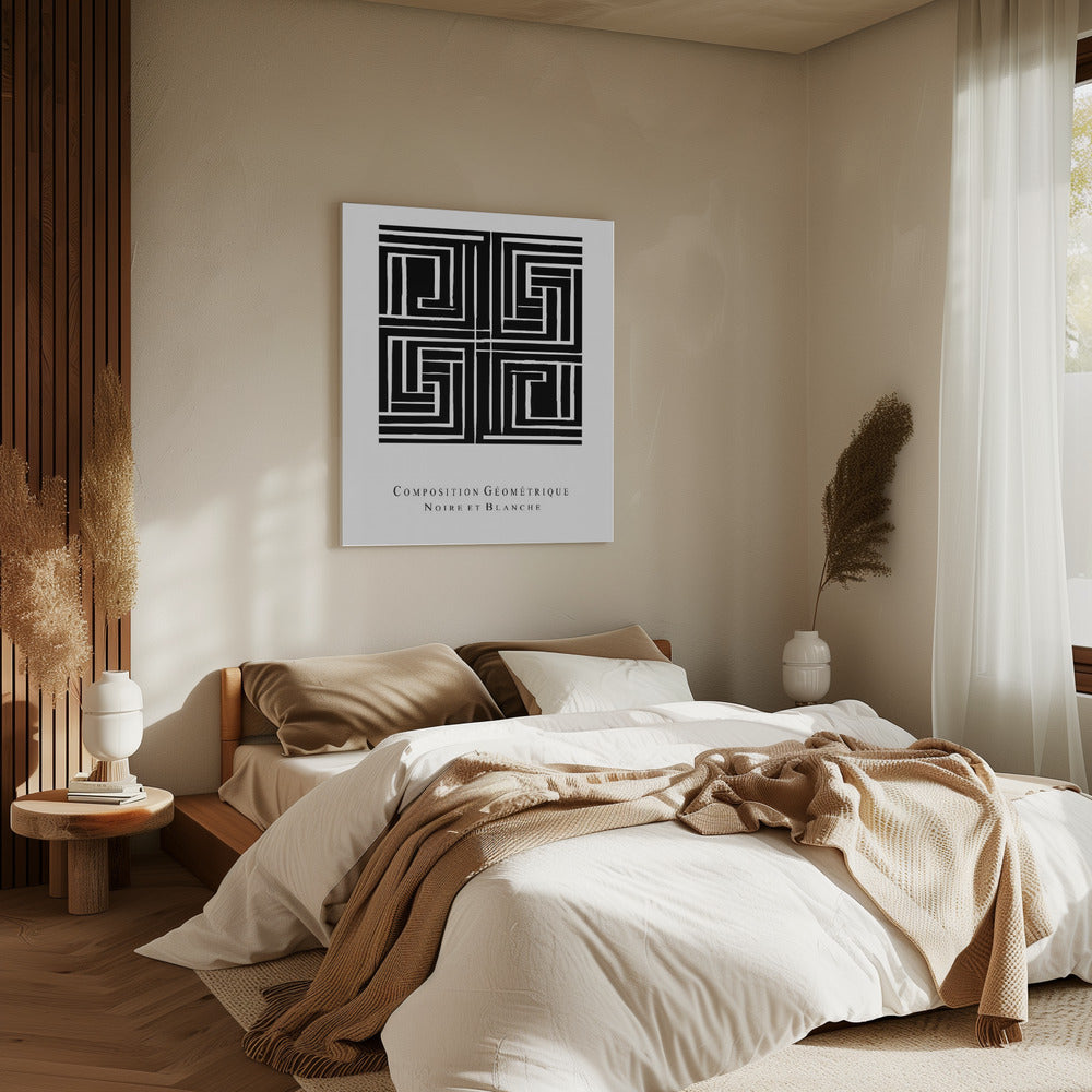 Composition Géométrique Noire et Blanche | Canvas