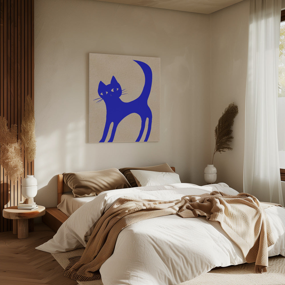 Luminous BLUE cat | Canvas