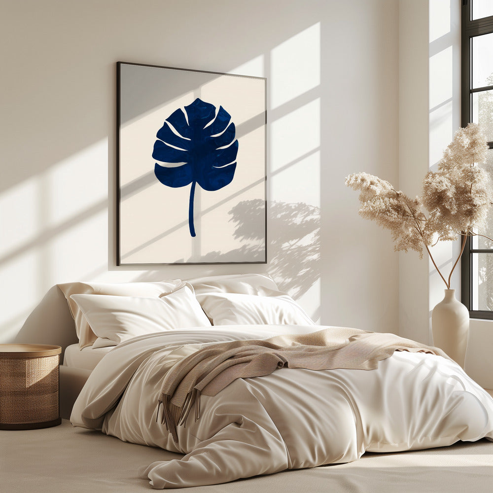Monstera Marble Blue | Poster