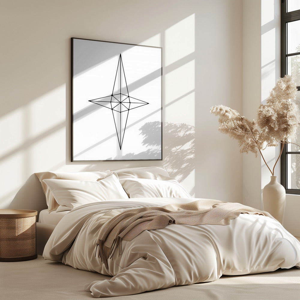 Grid Star White | Poster