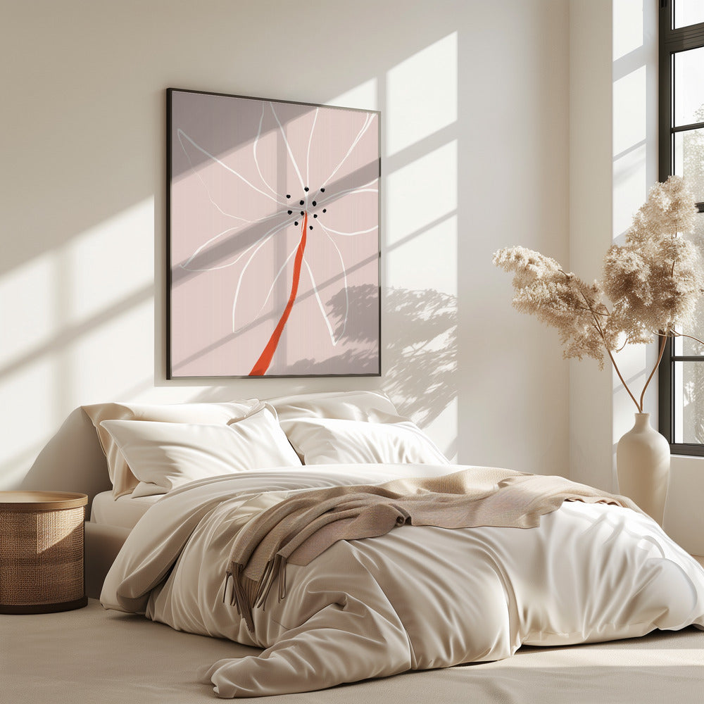 Delicate Abstract Flower with White Petals | Poster