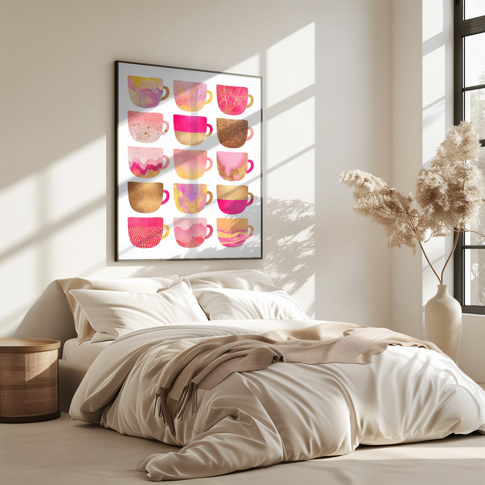 Pretty Pink Coffee Cups | Poster