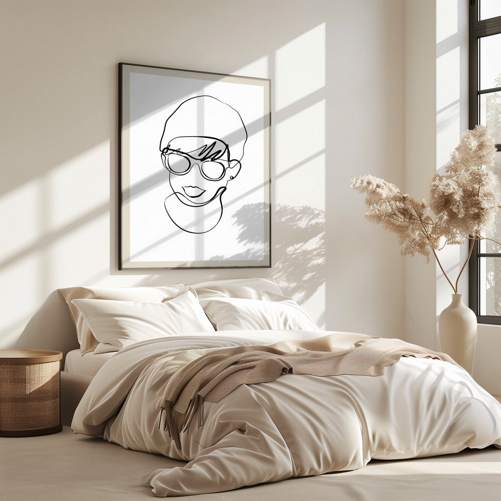 Modern woman line portrait | Poster