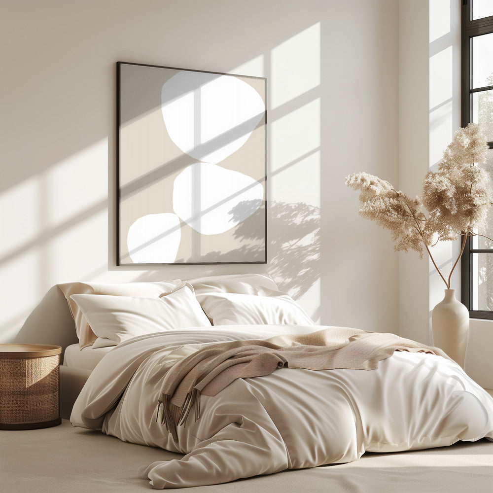 Three White Organic Shapes | Poster