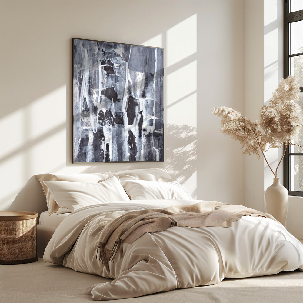Textured Layers of Gray and White | Poster