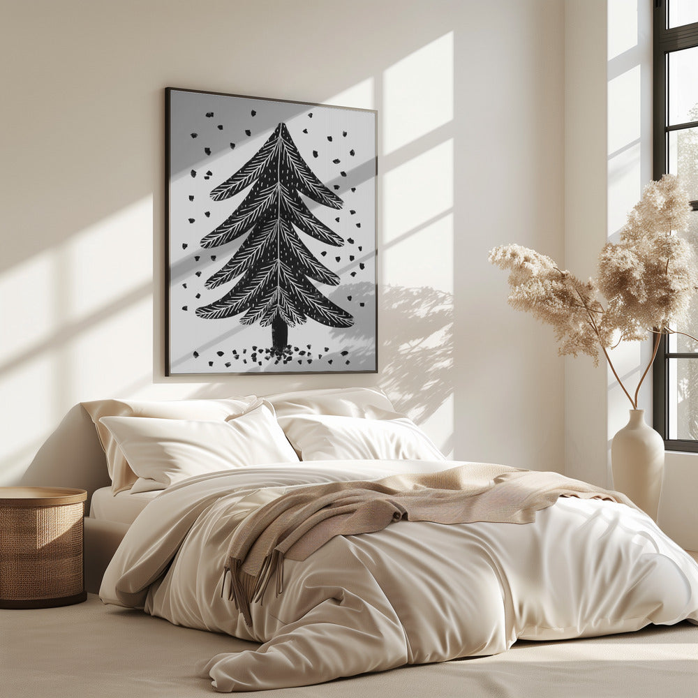 Monochrome Pinefall | Poster