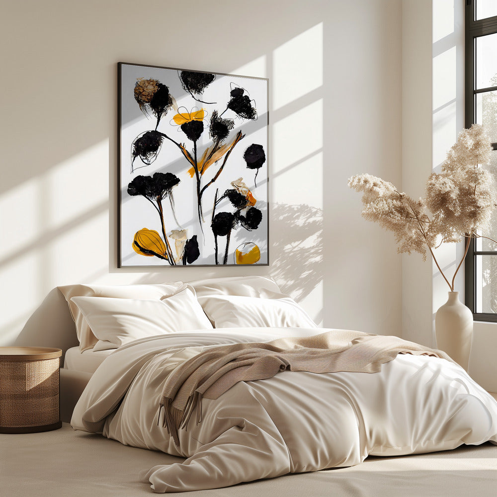 Black Dry Flowers | Poster