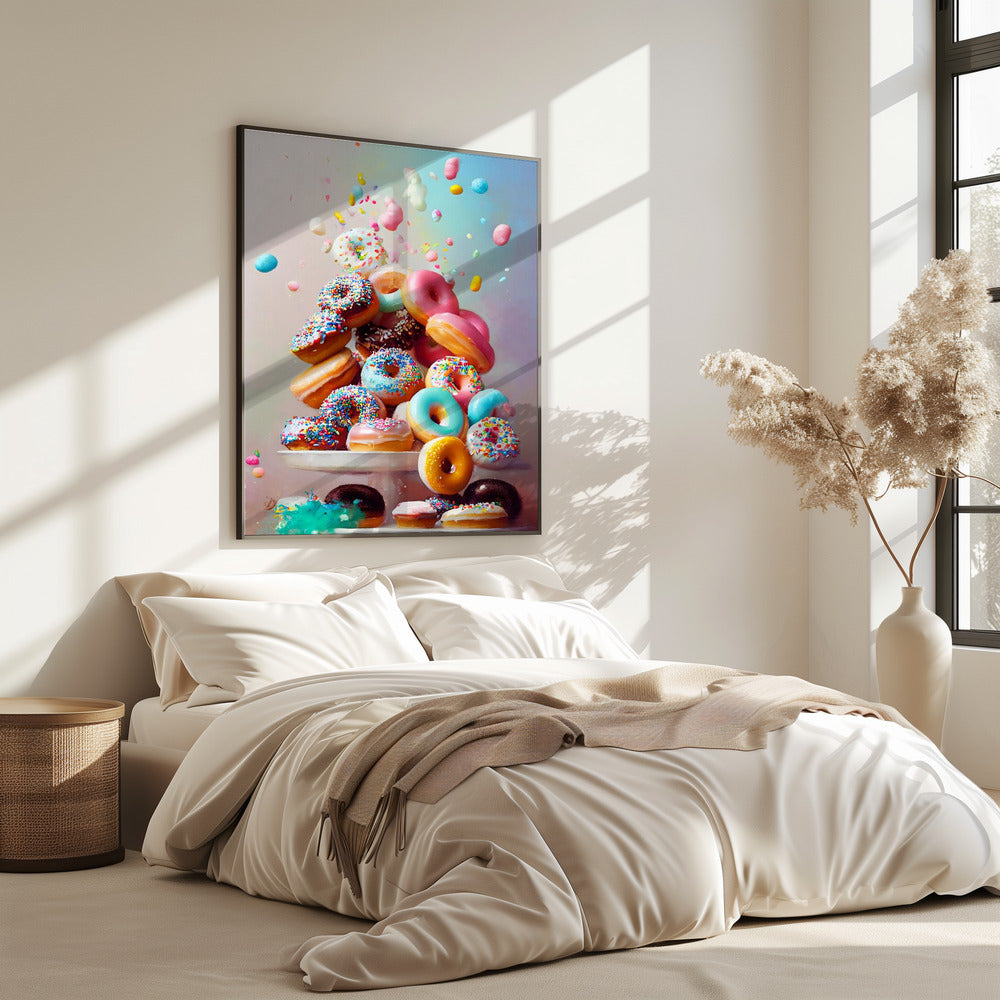 Colorful Donut Cascade | Poster