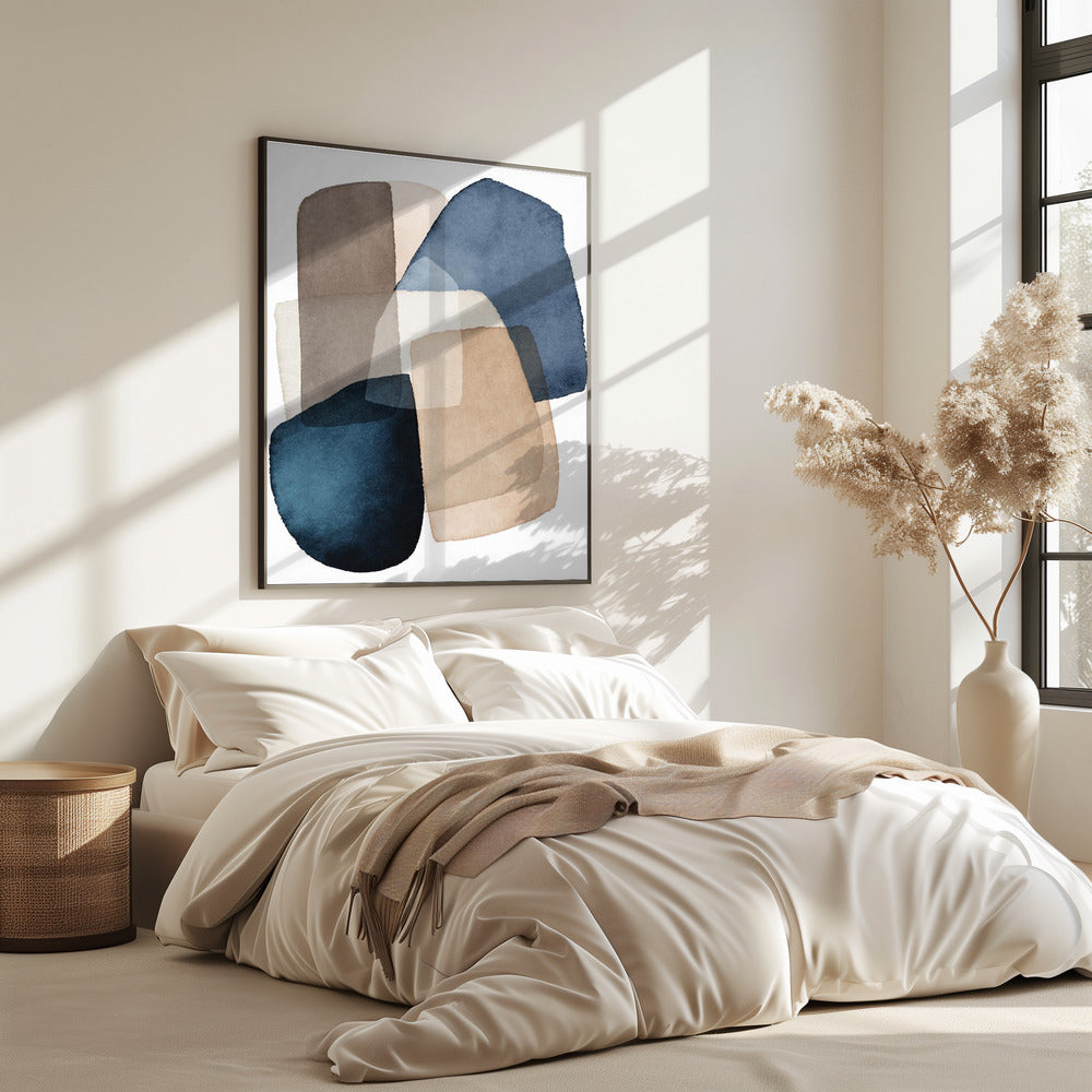 Blue Brown Blocks | Poster