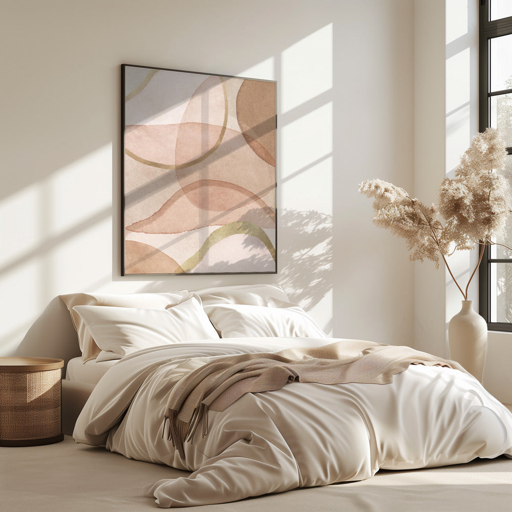 Blush and Brown Abstract | Poster