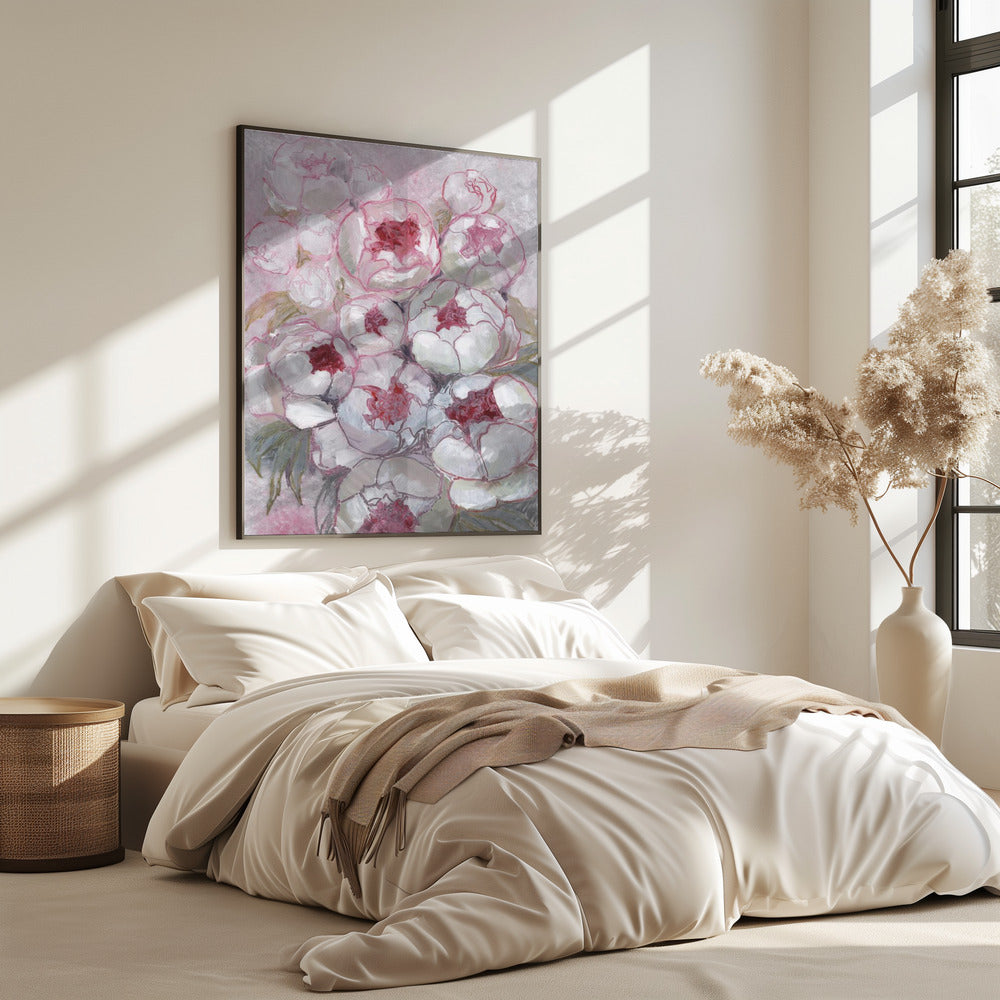 Nuria bouquet of peonies in pink | Poster