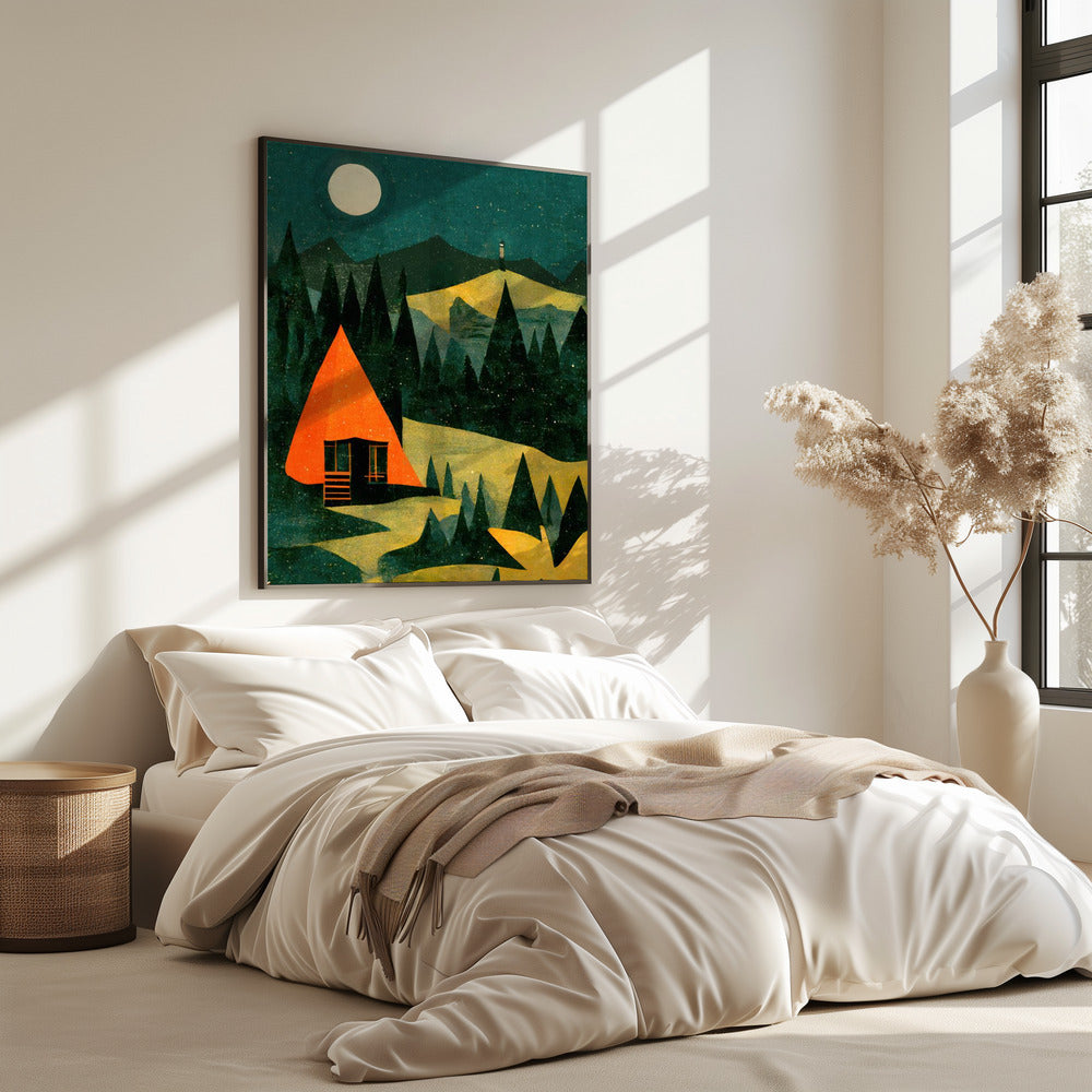 Moonlit Cabin Dream | Poster