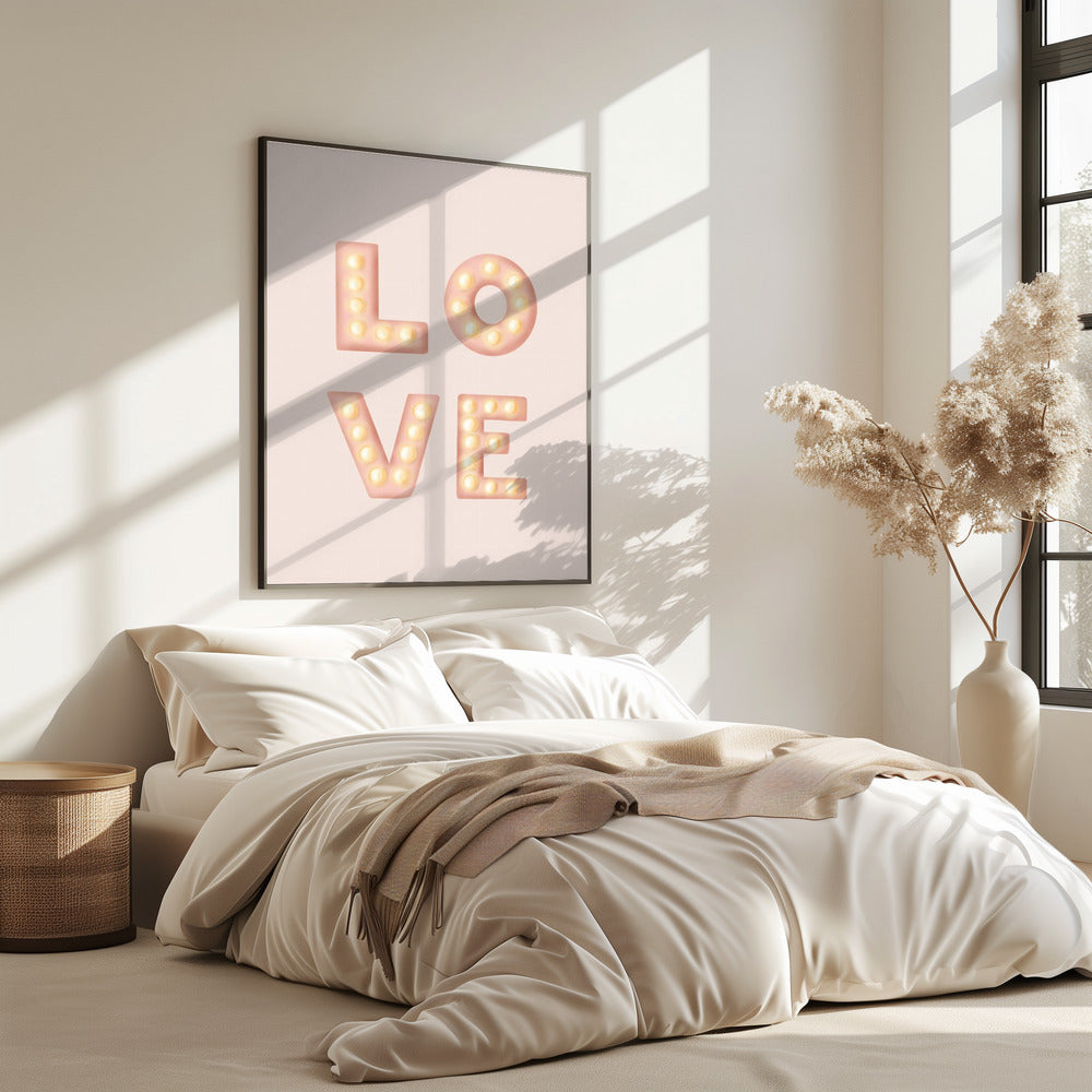 LOVE Light Letters Pink | Poster