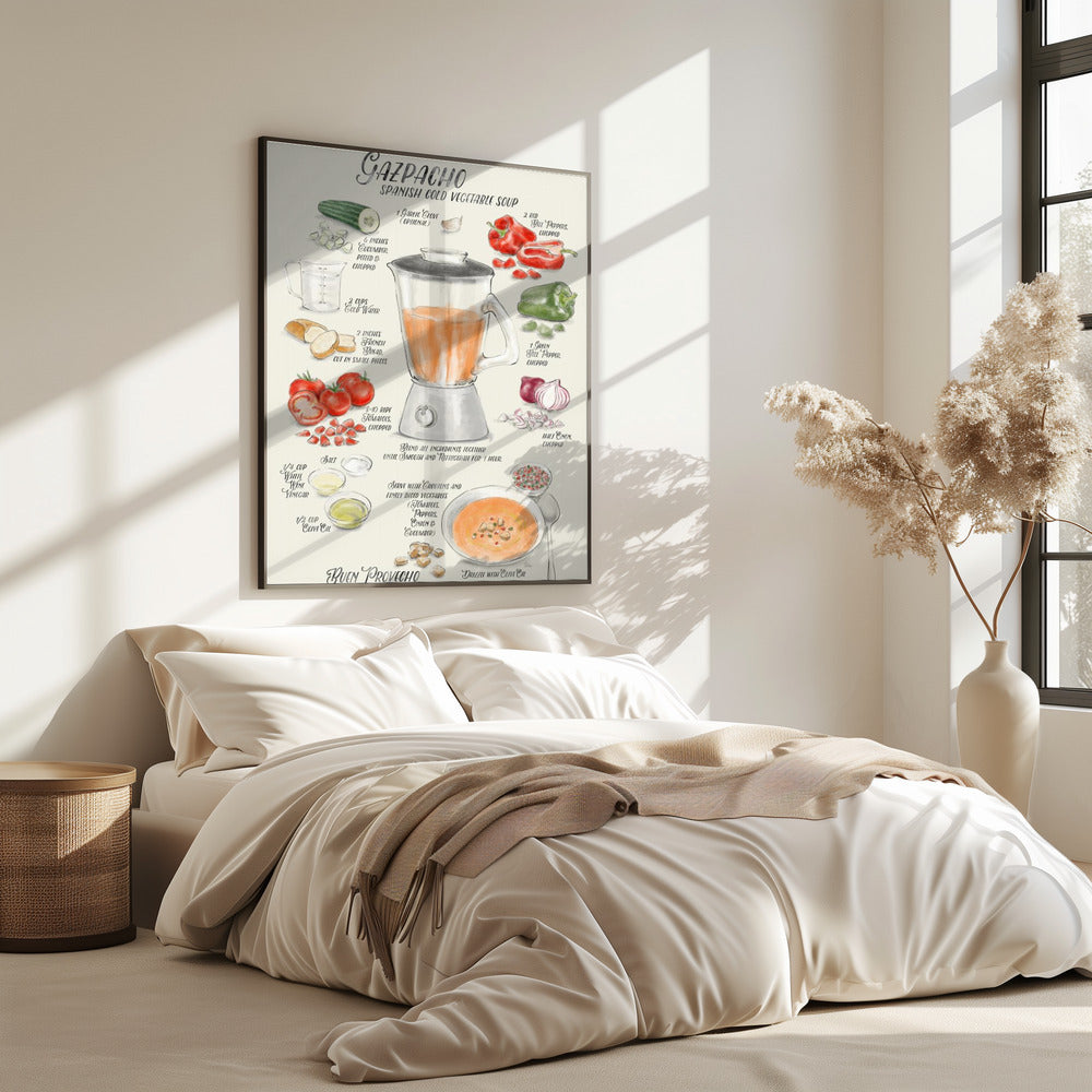 Gazpacho illustrated recipe in English | Poster