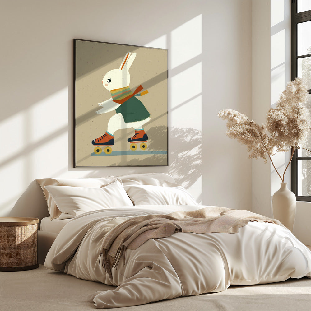 Skating Bunny Bliss | Poster