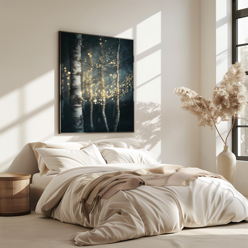 Twinkling Birch Grove | Poster