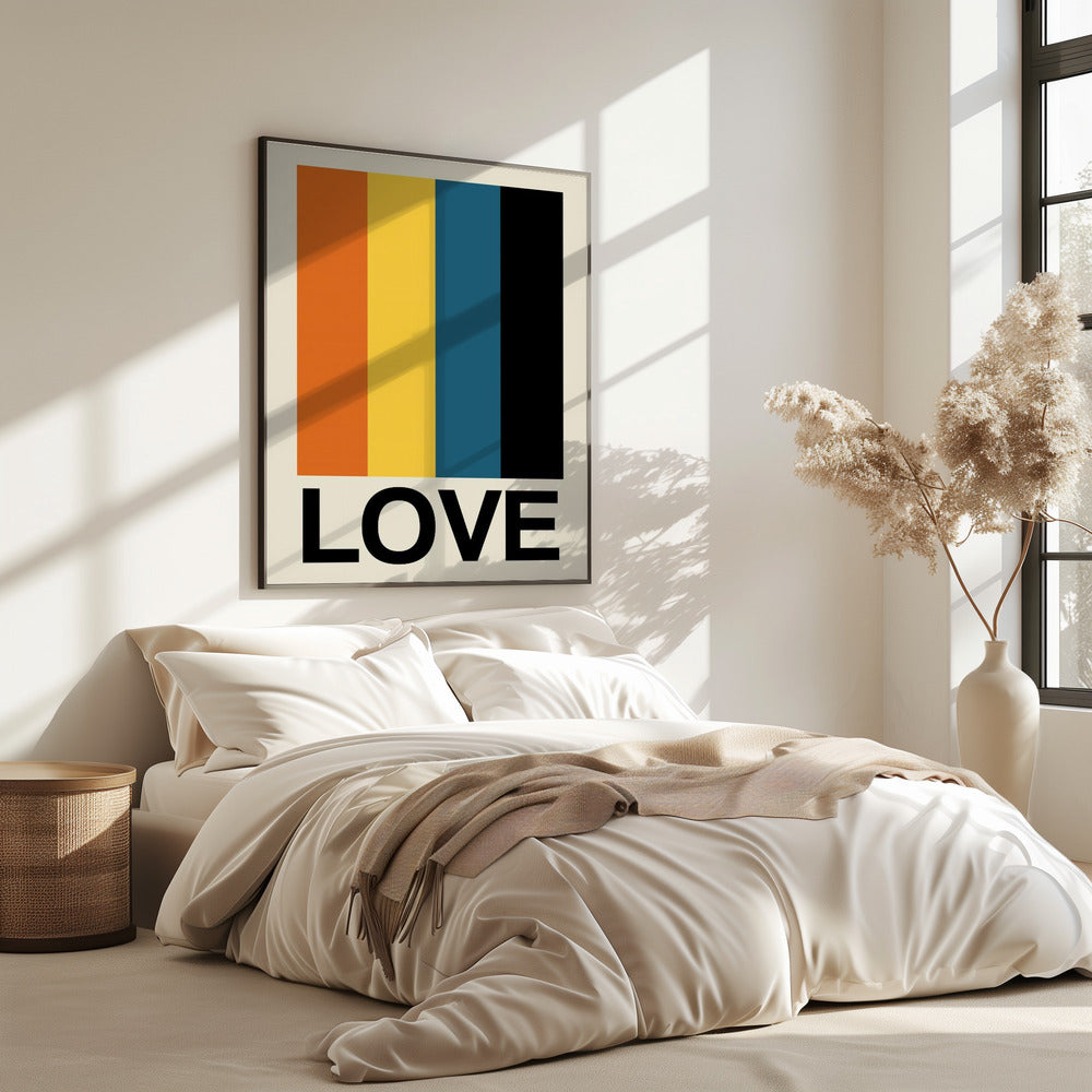 Retro Stripe LOVE Sundaze | Poster