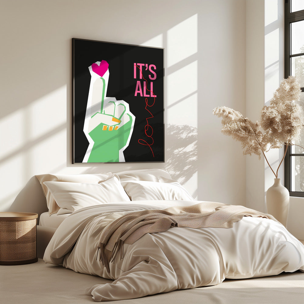 It's All Love Hand Grey | Poster
